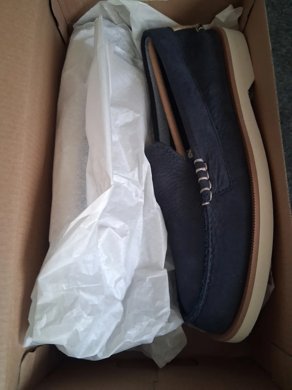 Sperry Men's US SIZE 8 A/O VEN DS NUBUCK  Navy Suede Penny Loafers NEW W/BOX